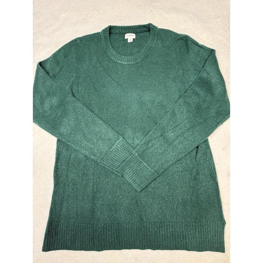 NWOT J. Crew Women's Green Crew Neck Knit Sweater Size Medium